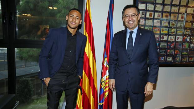 Neymar y Bartomeu, en ocutbre