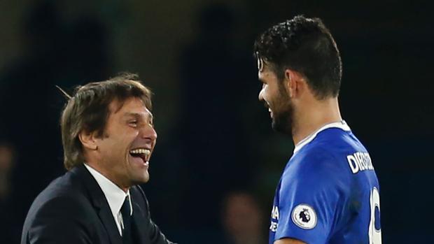 Conte y Diego Costa, en una imagen de principios de enero