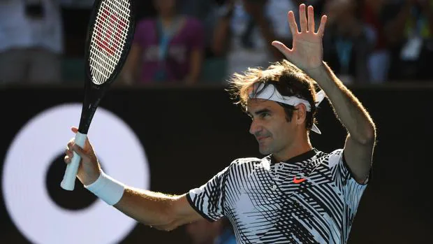 Roger Federer celebra el triunfo