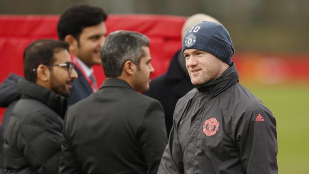 Wayne Rooney, el martes, durante un entrenamiento con el United