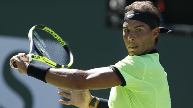 Rafaekl Nadal, en su partido ante Pella de Indian Wells