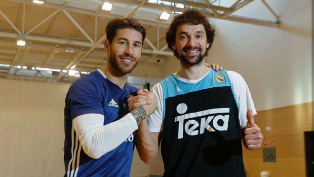 Sergio Ramos y Sergio Llull, en la Ciudad Deportiva