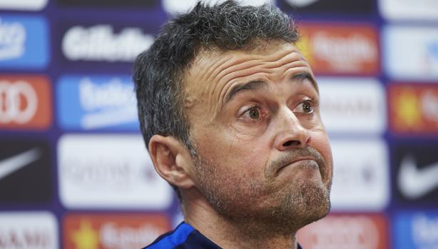 Luis Enrique durante la rueda de prensa