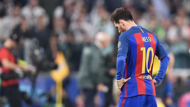 Leo Messi durante el partido ante la Juventus