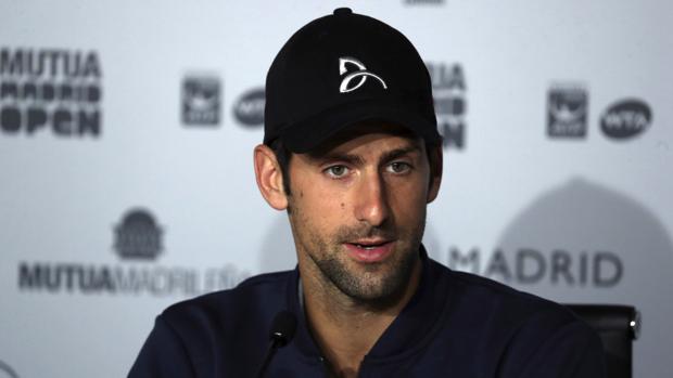 Djokovic, en la sala de prensa del Mutua Madrid Open