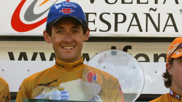 Roberto Heras, tras vencer en la Vuelta a España en 2005