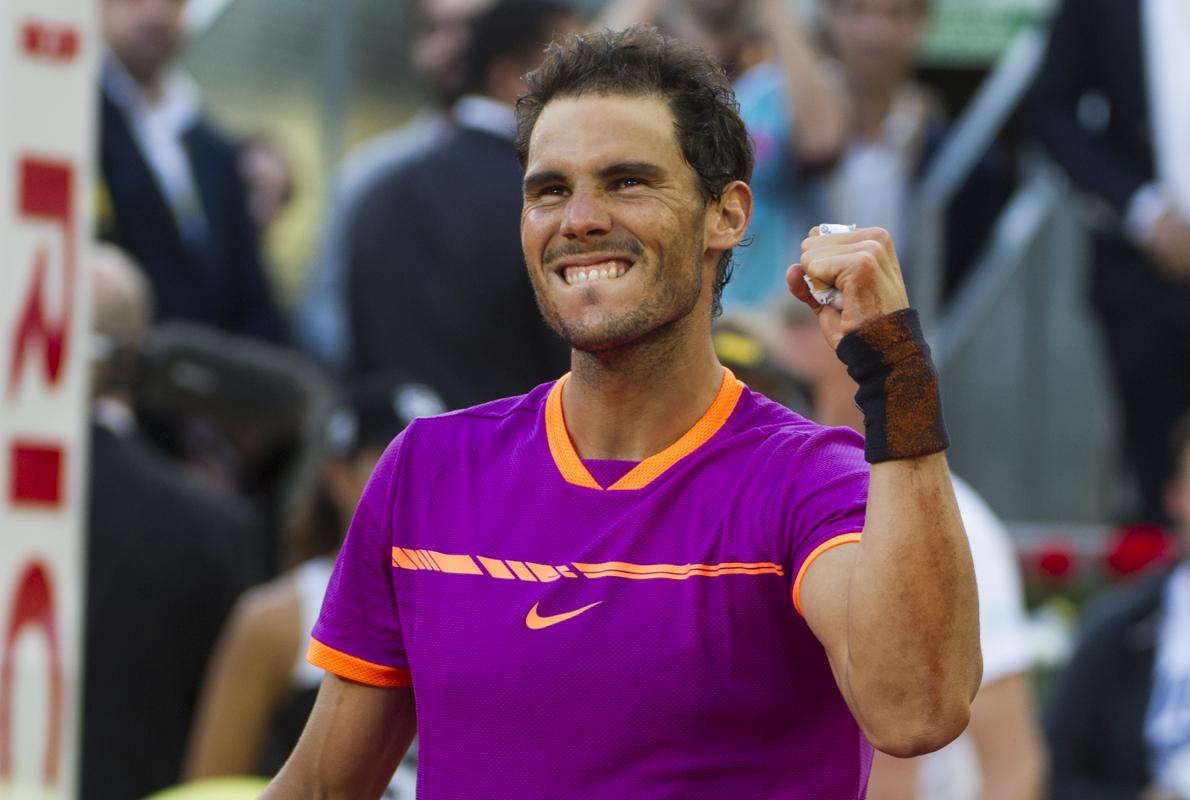 Rafa Nadal celebrando su victoria en el Mutua Madrid Open