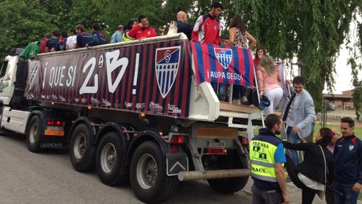 Los jugadores de la Gimnástica Segoviana, en sus celebraciones