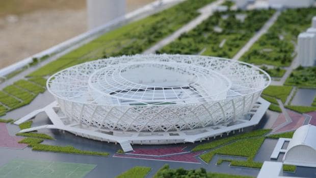 Maqueta del estadio proyectado en Volgogrado para el Mundial de Rusia 2018