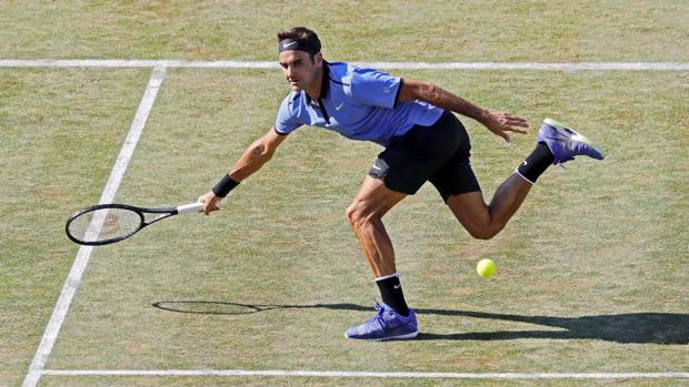 Roger Federer, en su partido contra Haas en Stuttgart