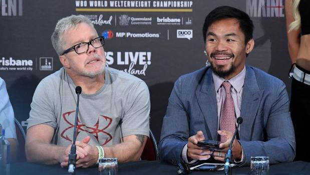 «Manny» Pacquiao, junto a Jeff Horn, su rival de esta noche por el mundial del peso wélter