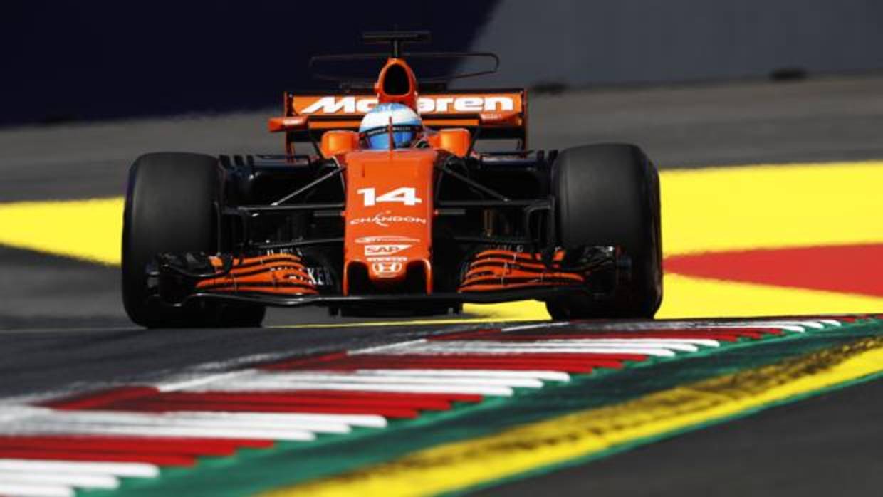 Fernando Alonso, durante los entrenamientos en el Red Bull Ring