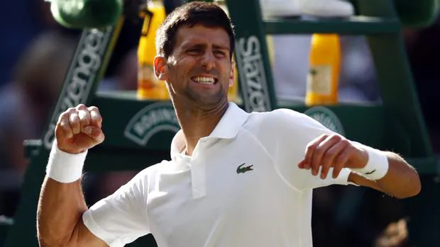 Djokovic celebra su triunfo ante Gulbis