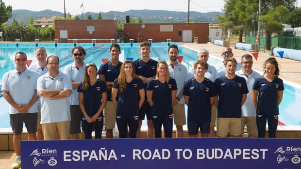 El equipo español de natación que compite esta semana en el Mundial de Budapest