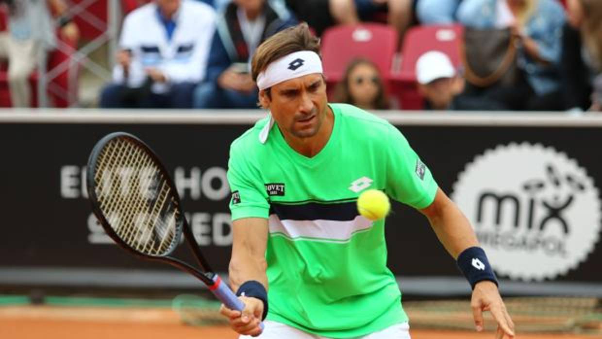 David Ferrer, durante su encuentro contra el suizo Henri Laasonen