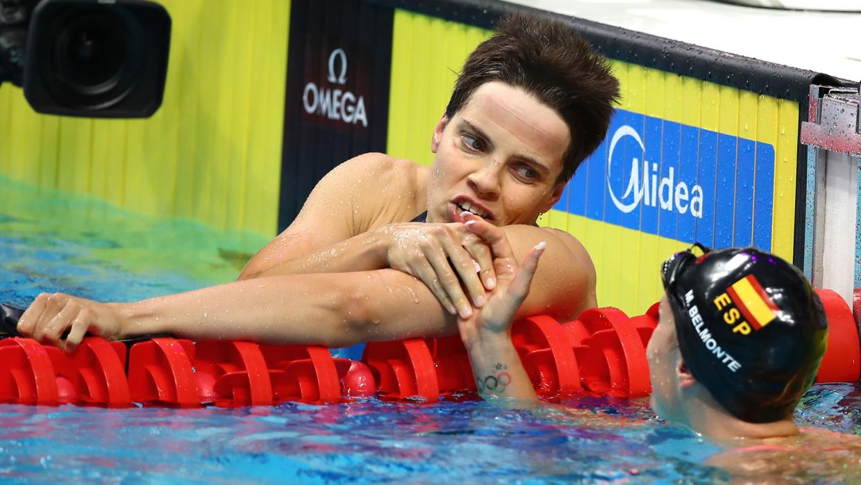 Belmonte durante las semifinales de los 200 metros mariposa