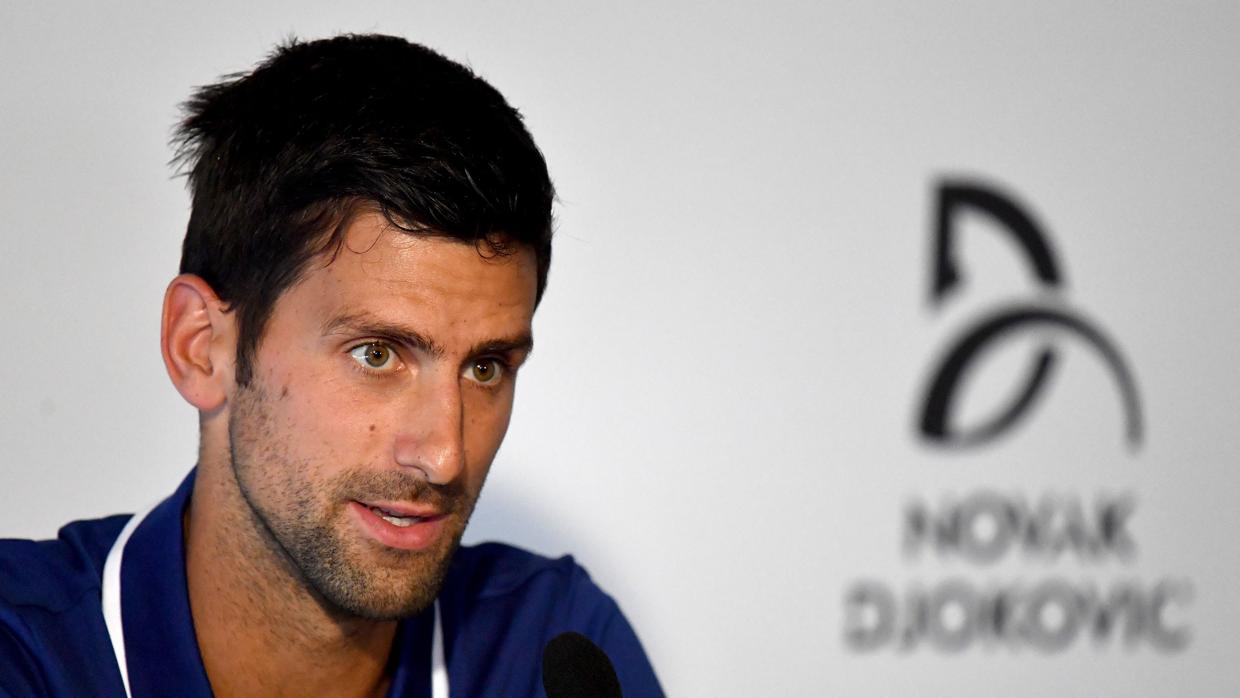 Novak Djokovic, durante el anuncio de su parón