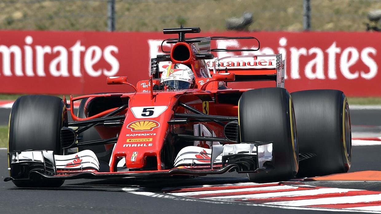 Sebastian Vettel en el circuito de Hungaroring