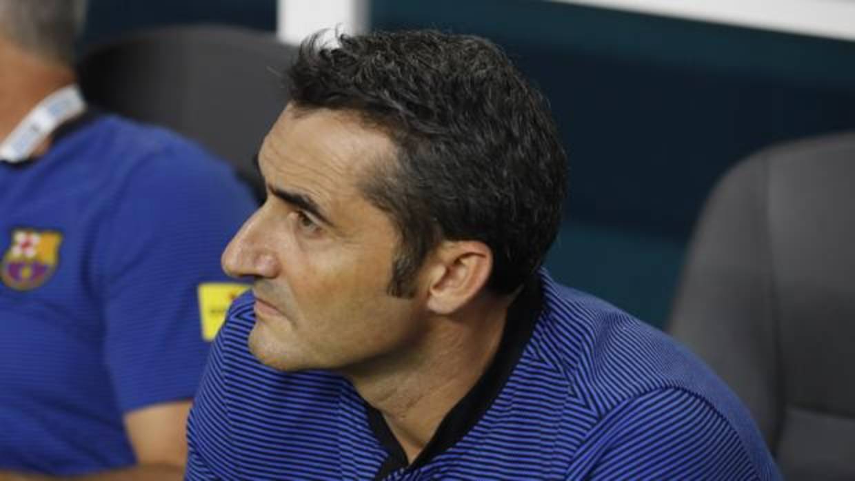 El entrenador del Barcelona, Ernesto Valverde, durante el clásico de pretemporada jugado en Miami