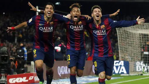 Uno de los mejores ataques de la historia del fútbol, con Suárez, Neymar y Messi