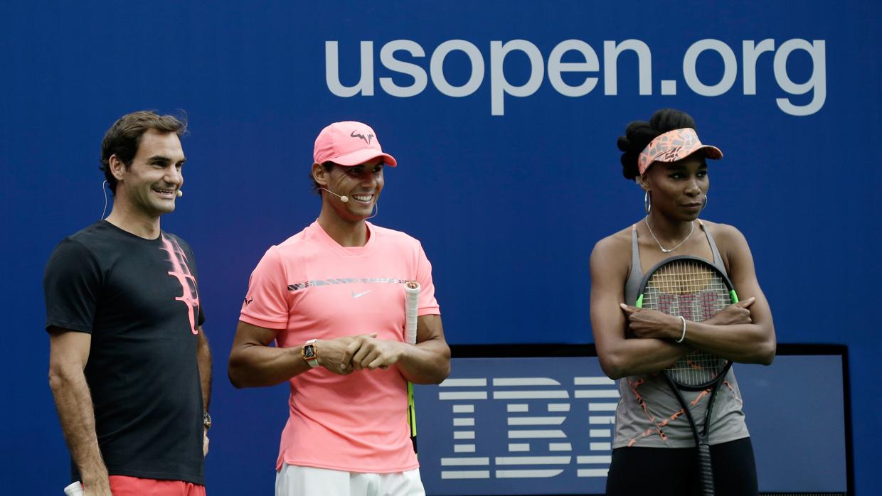 Federer, Nadal y Venus Williams, en la previa del US Open