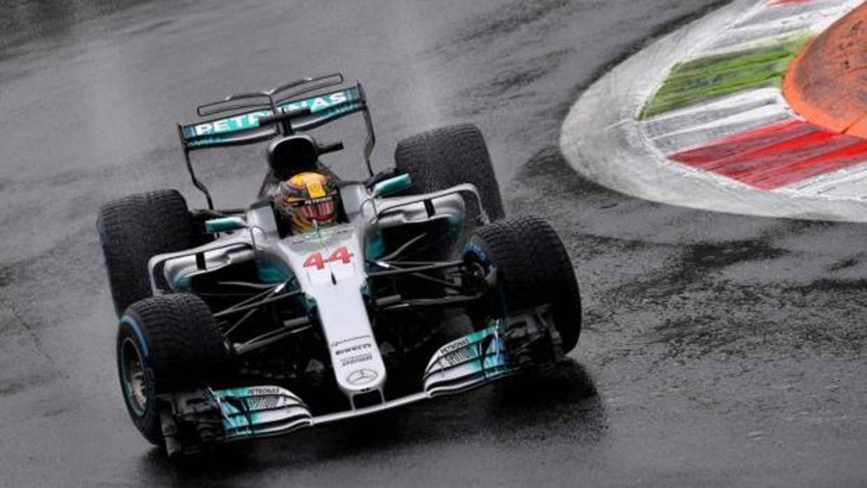 Lewis Hamilton, durante la clasificación de Monza