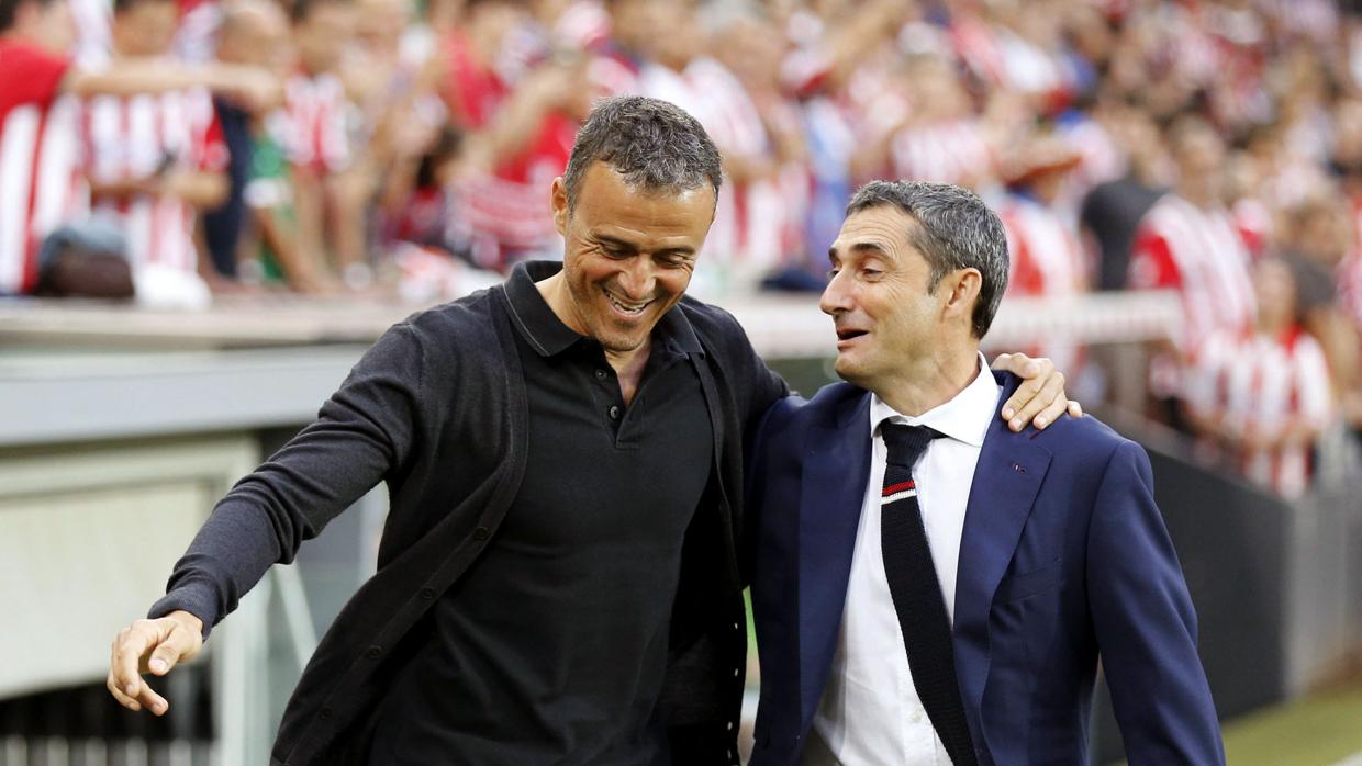 Luis Enrique y Valverde se enfrentaron cuando ambos dirigían a Barcelona y Athletic, respectivamente