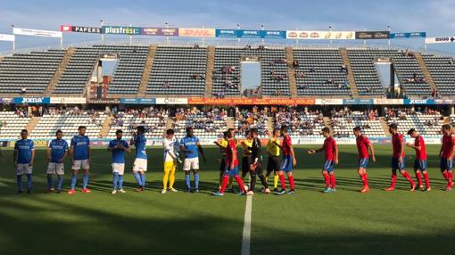 Lleida y Atlético Saguntino, este domingo antes del partido