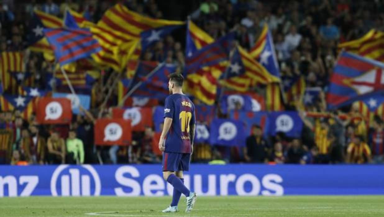 Messi, en el Camp Nou, en el partido de Liga frente al Éibar