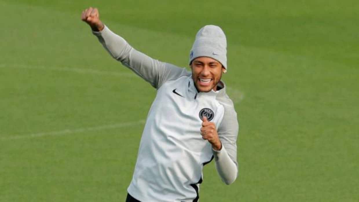Neymar, en el entrenamiento del PSG
