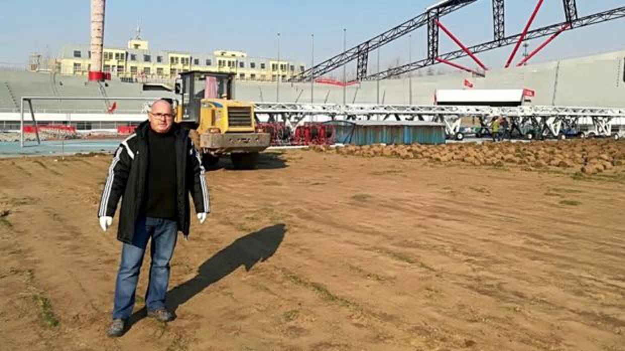 Benito Mateo, en las instalaciones del Hebei Fortune, su nuevo equipo en China