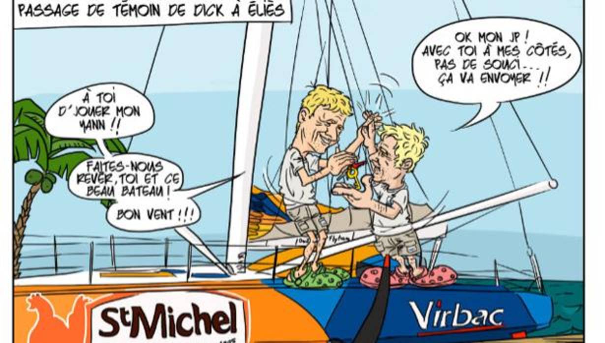 Jean-Pierre Dick pasa el timón del «St-Michel Virbac» a Yann Eliès