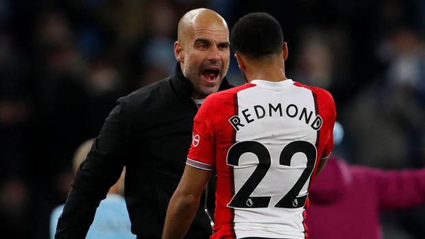 Guardiola monta en colera con un jugador del Southampton