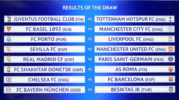 Tres bombas: Real Madrid-PSG, Chelsea-Barça y Sevilla-United