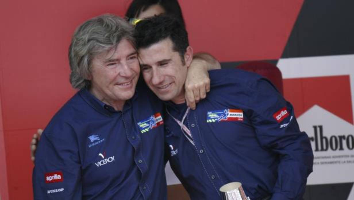 Ángel Nieto y Jorge Martínez Aspar, en una imagen difundida por el nuevo Ángel Nieto Team