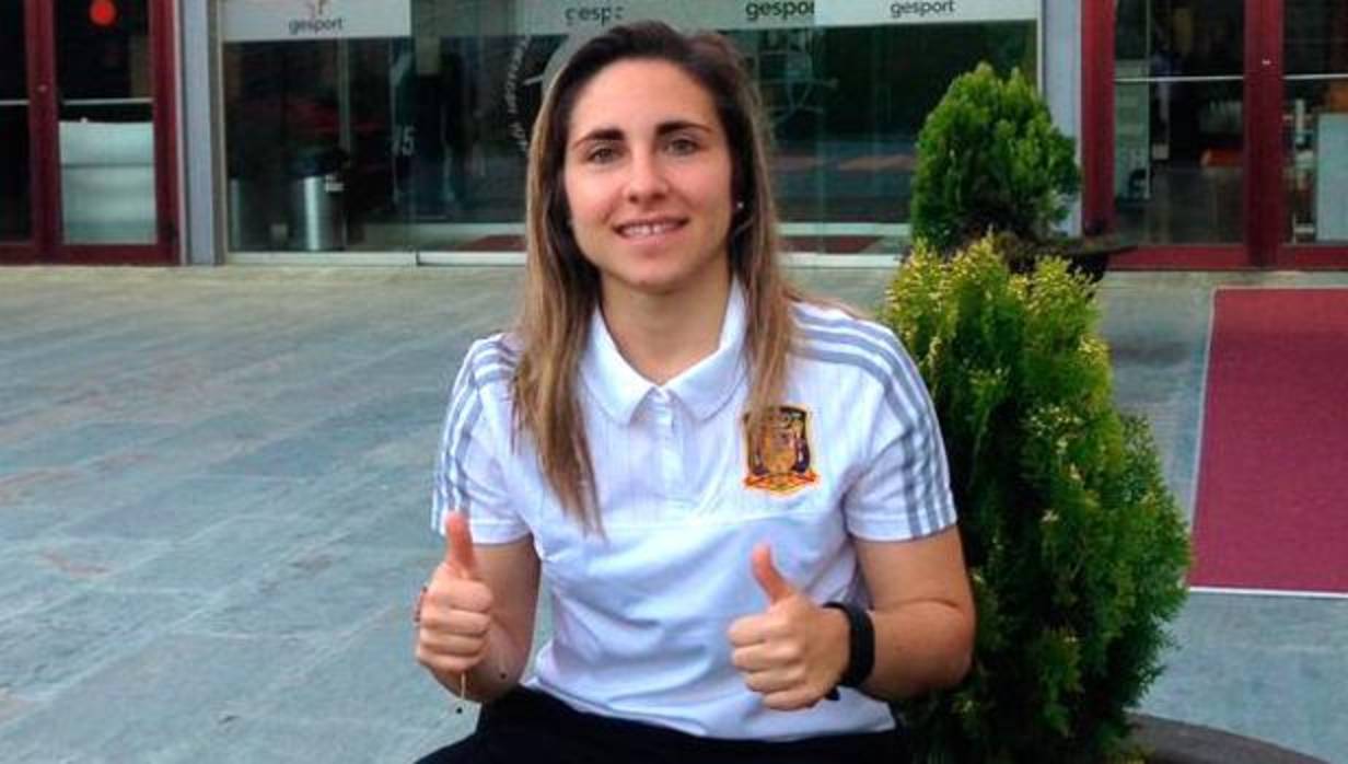 La gaditana Amelia Romero, con la selección española de fútbol sala.