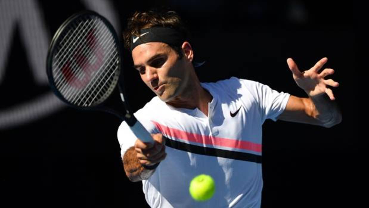 Roger Federer, durante su partido de octavos en Melbourne