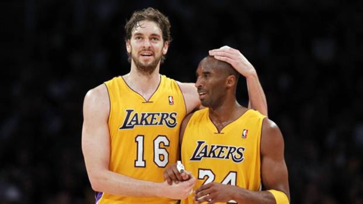 Pau Gasol y Kobe Bryant durante su etapa en los Lakers