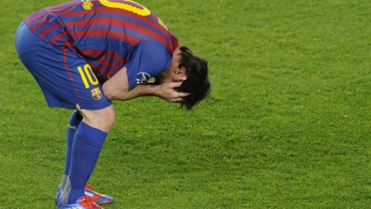 Leo Messi al término del partido contra el Chelsea en 2012