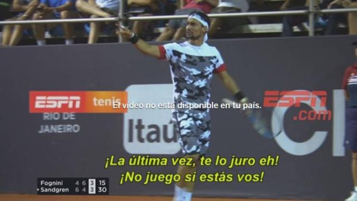 El terrible enfado de Fognini con Bernardes