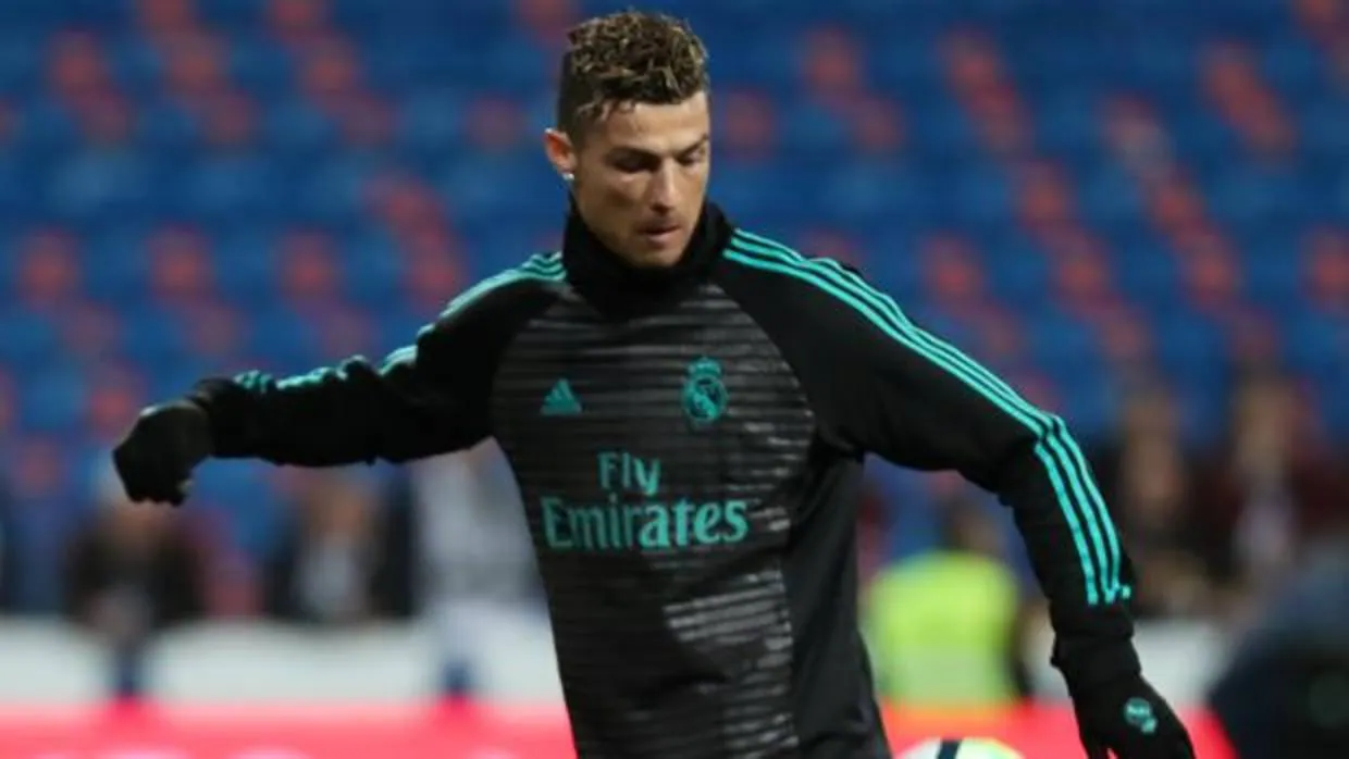 Cristiano Ronaldo, durante un entrenamiento del Real Madrid