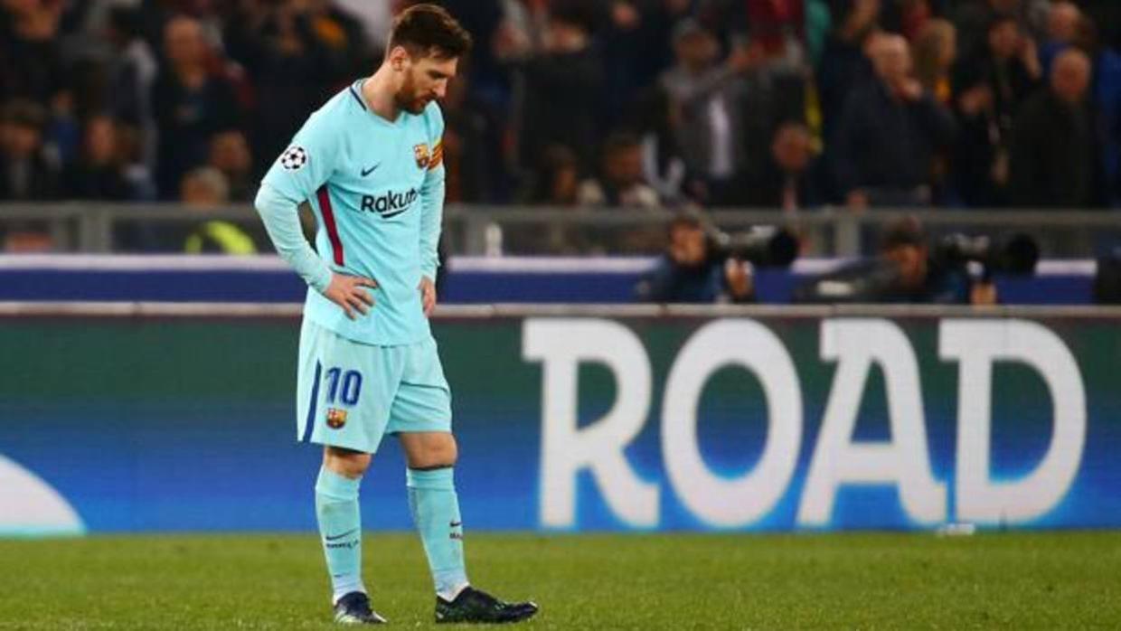 Leo Messi, decepcionado tras la eliminación del Barcelona