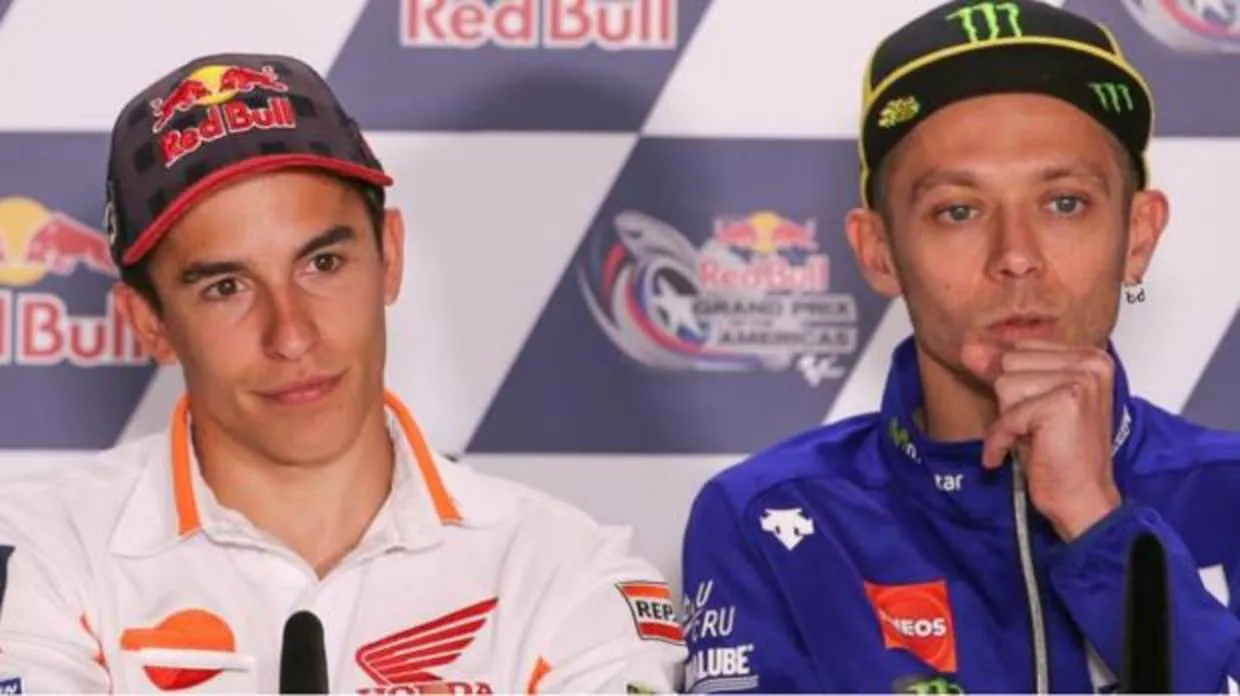 Márquez y Rossi, durante una rueda de prensa