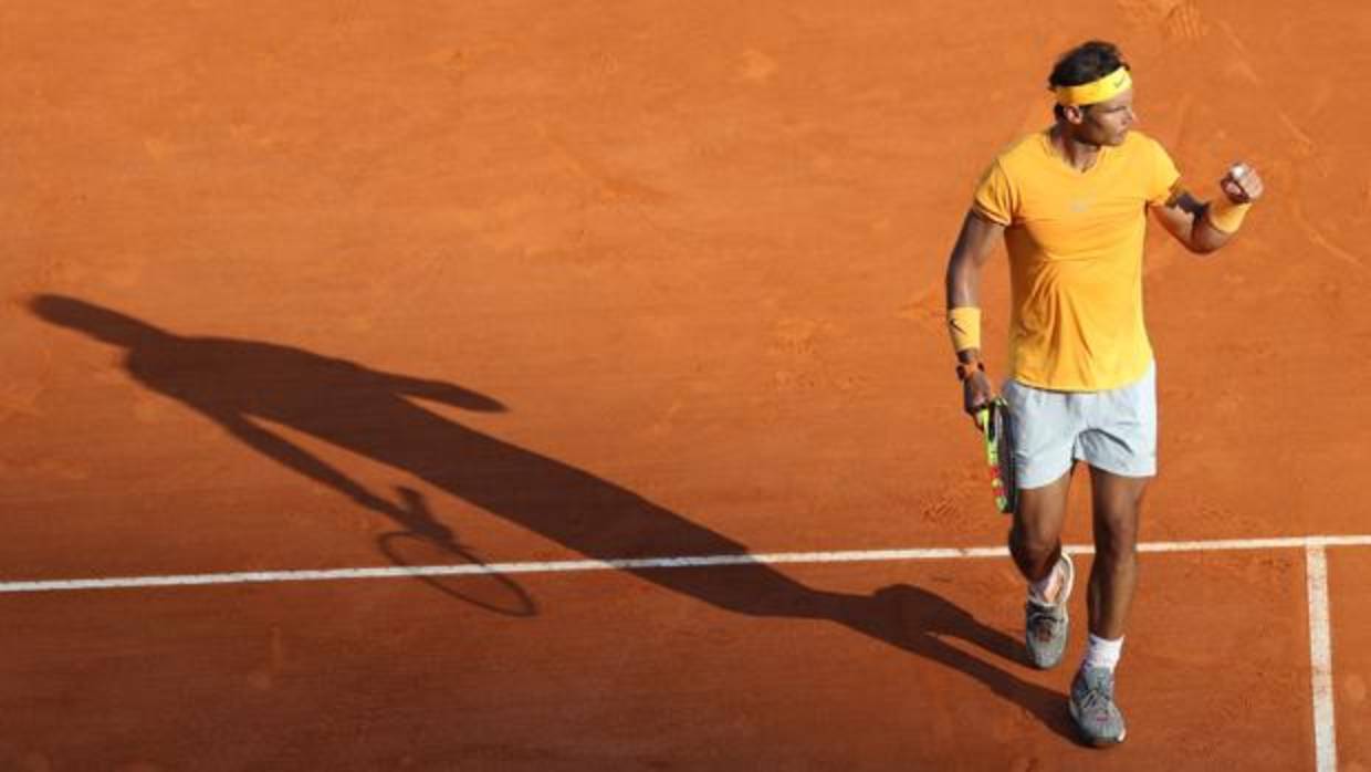 Nadal celebra un punto ante Thiem