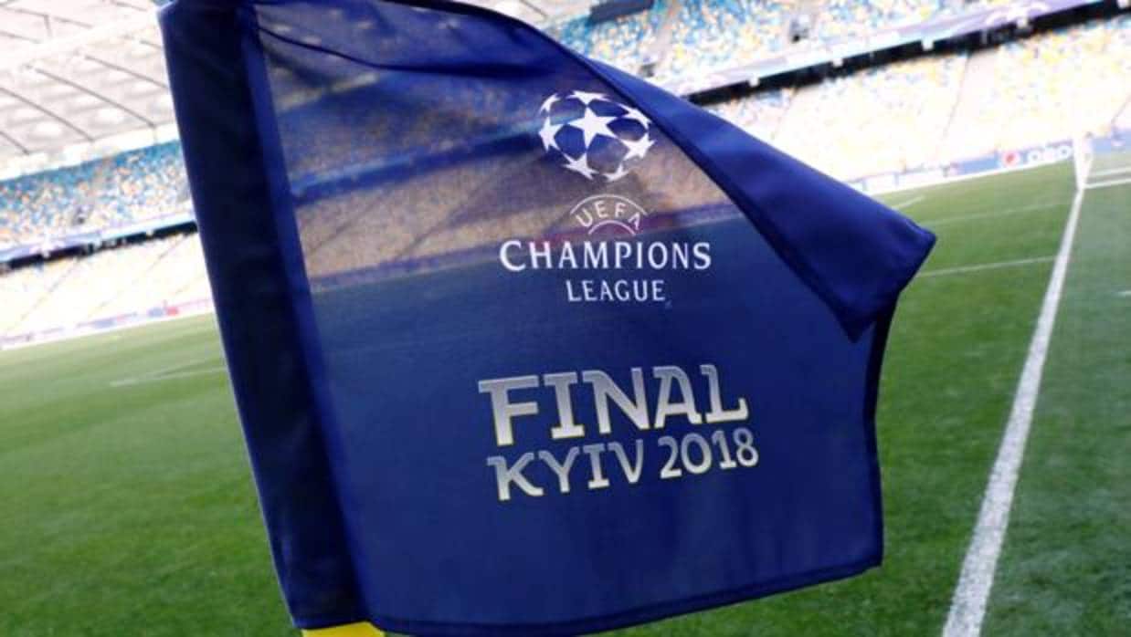 Banderín de córner del estadio de la final de la Champions League de Kiev