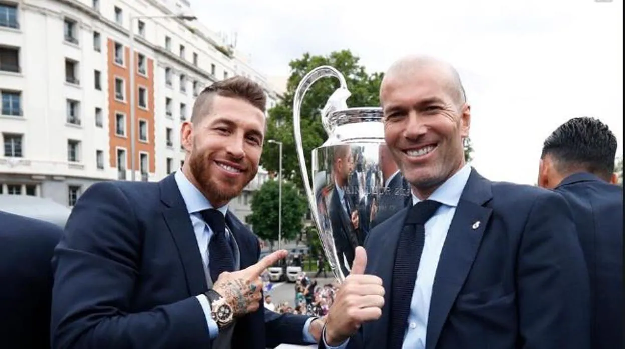 Sergio Ramos y Zinedine Zidane
