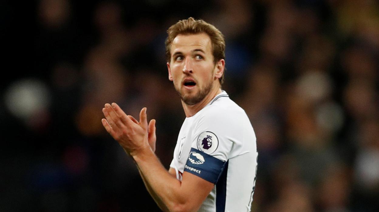 Harry Kane en un partido con el Tottenham durante la pasada campaña, en Wembley