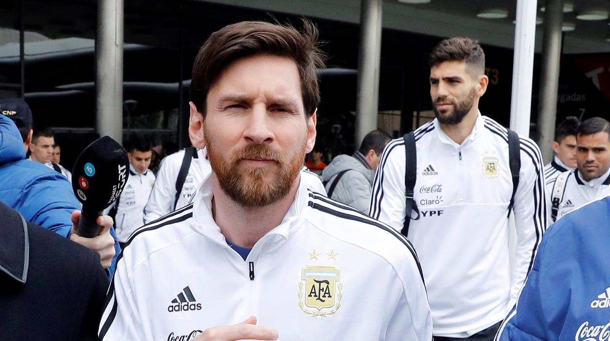 Leo Messi en la concentración de Argentina