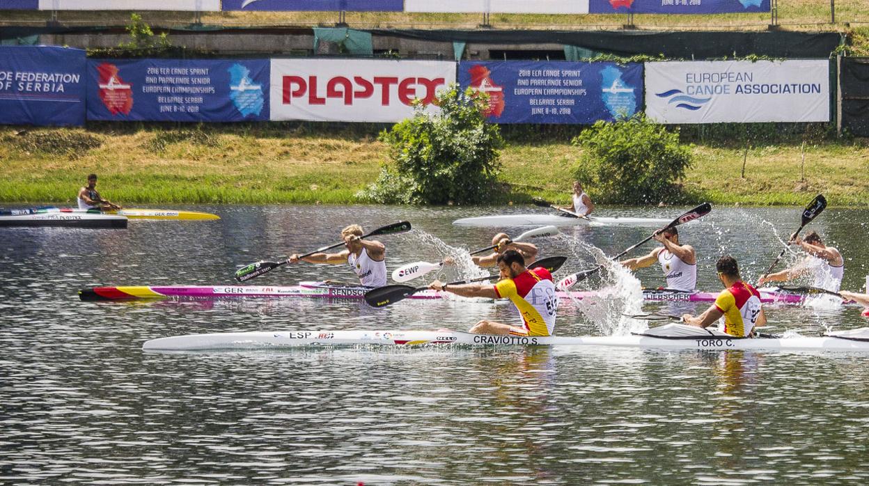 El K4 500 español se proclama campeón de Europa tras imponerse a Alemania