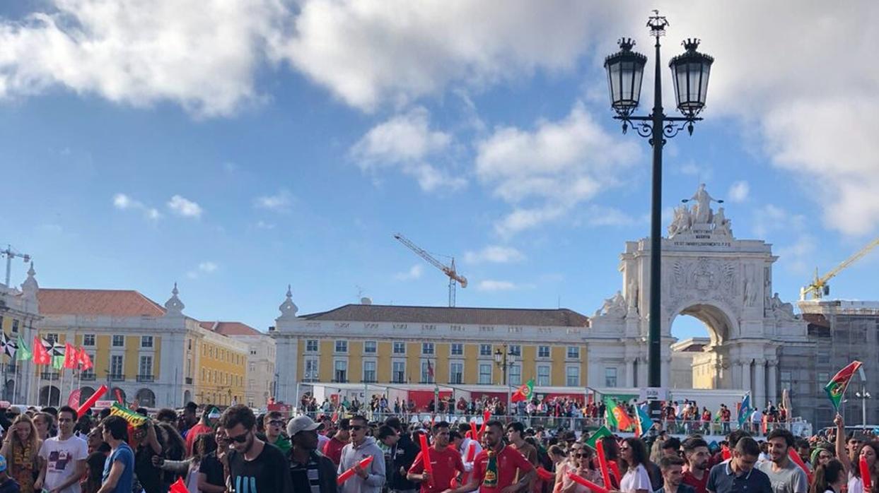 Lisboa, durante el partido entre Portugal y España